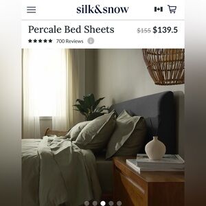 $157.64 Silk&Snow Percale Duvet Cover - Sage, King